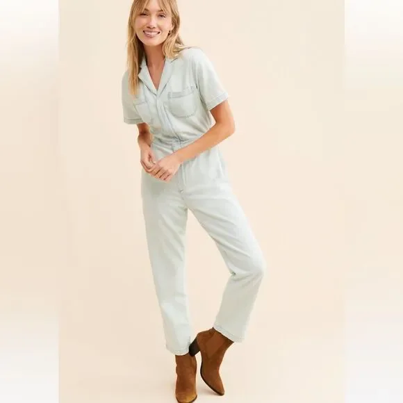 NWT Boyish Anthropologie The Jesse Jean Denim Coveralls - Picture 2 of 9